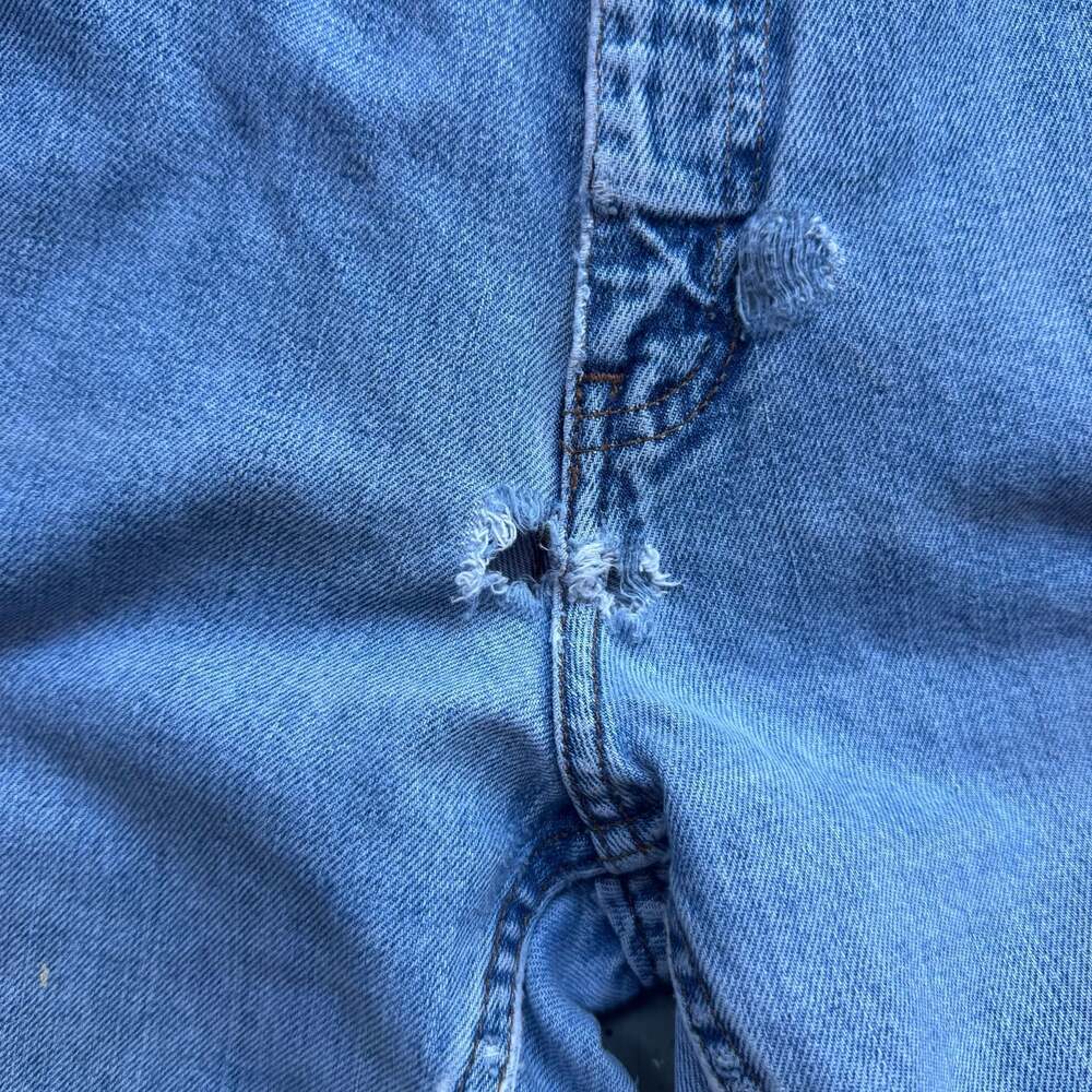 Vintage Harley-Davidson Distressed Faded Blue Denim Jeans - Picture 8 of 8